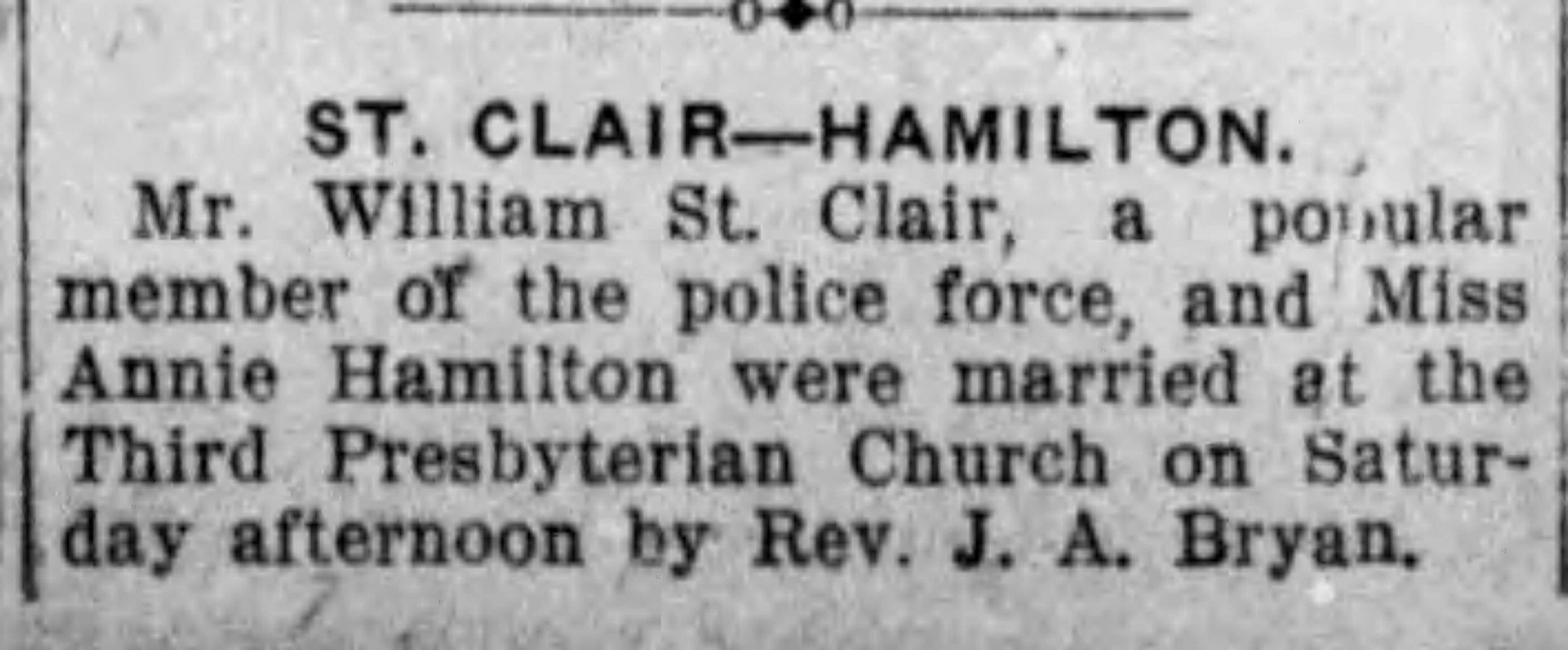 William St. Clair-Annie Hamilton
